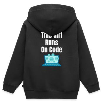 Cette fille fonctionne sur le programmeur de codes - Sweat Premium à capuche zippé enfant bio - noir - Dos - AI Model Kid Male (0cm)