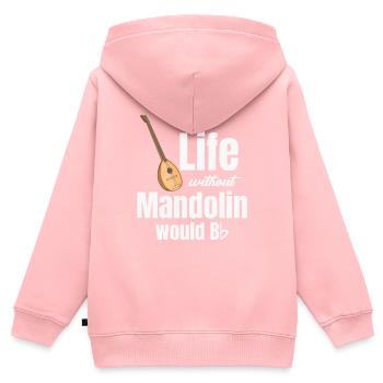 Une vie sans mandoline bb mandole - Sweat Premium à capuche zippé enfant bio - rose - Dos - AI Model Kid Female (0cm)