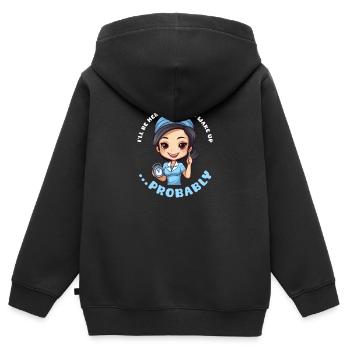 Anästhesieschwester Seien Sie hier, wenn Sie wahrscheinlich aufwachen - Kinder Premium Organic Zip Hoodie - Schwarz - Hinten - AI Model Kid Male (0cm)