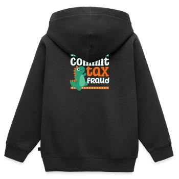 La fraude fiscale commet un petit dinosaure - Sweat Premium à capuche zippé enfant bio - noir - Dos - AI Model Kid Male (0cm)
