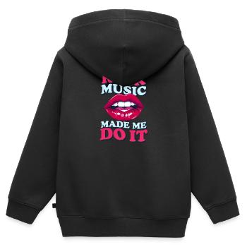 Rockmusik Rockmusik hat mich dazu gebracht, Lippen zu machen - Kinder Premium Organic Zip Hoodie - Schwarz - Hinten - AI Model Kid Male (0cm)