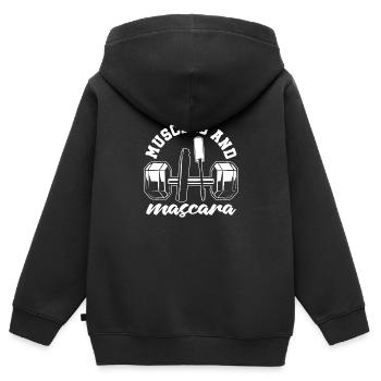 Gewichtheben Gewichtheber Frauenpower - Kinder Premium Organic Zip Hoodie - Schwarz - Hinten - AI Model Kid Male (0cm)