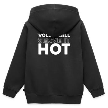 Volleyball Volleyballer - Kinder Premium Organic Zip Hoodie - Schwarz - Hinten - AI Model Kid Male (0cm)