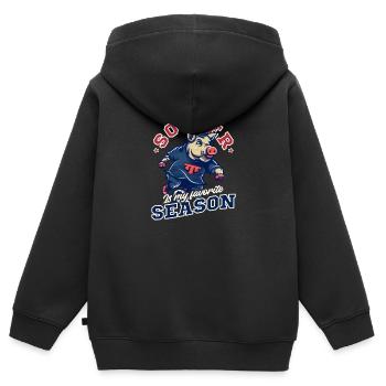 Entraîneur de football Le football est la saison préférée - Sweat Premium à capuche zippé enfant bio - noir - Dos - AI Model Kid Male (0cm)