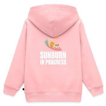 Sonnenbrand In Progress Sonnenbaden Sommerzeit - Kinder Premium Organic Zip Hoodie - Rosa - Hinten - AI Model Kid Female (0cm)
