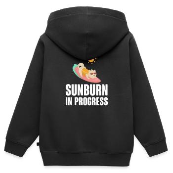 Sonnenbrand In Progress Sonnenbaden Sommerzeit - Kinder Premium Organic Zip Hoodie - Schwarz - Hinten - AI Model Kid Male (0cm)