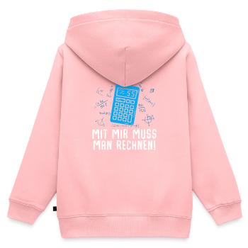 Mathe Mathematik Lehrer Rechner - Kinder Premium Organic Zip Hoodie - Rosa - Hinten - AI Model Kid Female (0cm)