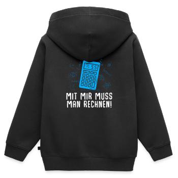 Math mathematics teacher calculator - Kids Premium Organic Zip-up Hoodie - black - Back - AI Model Kid Male (0cm)