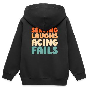 Volleyball Volleyballer - Kinder Premium Organic Zip Hoodie - Schwarz - Hinten - AI Model Kid Male (0cm)