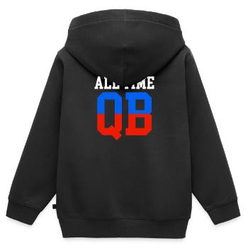 Tous les temps Qb Drôle Quarterback Football - Sweat Premium à capuche zippé enfant bio - noir - Dos - AI Model Kid Male (0cm)