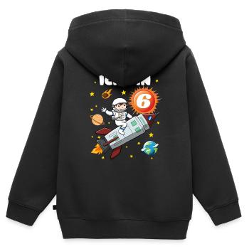 6. Geburtstag, 6 Jahre Alt Geburtstagsgeschenk - Kinder Premium Organic Zip Hoodie - Schwarz - Hinten - AI Model Kid Male (0cm)