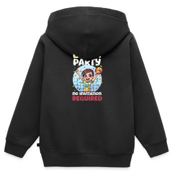 Volleyball-Block-Party! Keine Einladung erforderlich - Kinder Premium Organic Zip Hoodie - Schwarz - Hinten - AI Model Kid Male (0cm)
