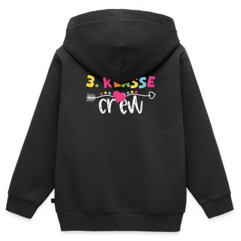 3e année de l’école élémentaire Crew - Sweat Premium à capuche zippé enfant bio - noir - Dos - AI Model Kid Male (0cm)