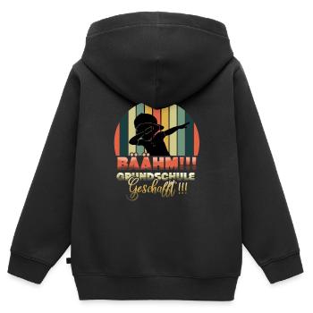 Elementary School Completed School Student - Kids Premium Organic Zip-up Hoodie - black - Back - AI Model Kid Male (0cm)