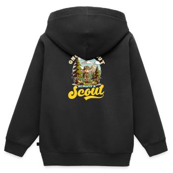 Einmal scouten Ein Scout immer scouten - Kinder Premium Organic Zip Hoodie - Schwarz - Hinten - AI Model Kid Male (0cm)