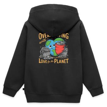 Anti-littering Keine Umwelt Müll Recyceln - Kinder Premium Organic Zip Hoodie - Schwarz - Hinten - AI Model Kid Male (0cm)