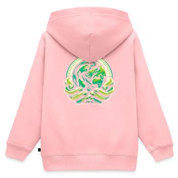 Anti-littering Keine Umwelt Müll Recyceln - Kinder Premium Organic Zip Hoodie - Rosa - Hinten - AI Model Kid Female (0cm)