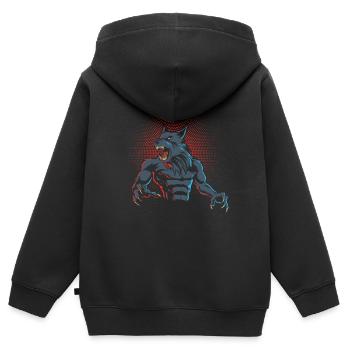 Werwolf - Kinder Premium Organic Zip Hoodie - Schwarz - Hinten - AI Model Kid Male (0cm)