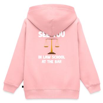 Wir Sehen Uns In Der Juristischen Fakultät An Der - Kinder Premium Organic Zip Hoodie - Rosa - Hinten - AI Model Kid Female (0cm)