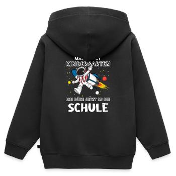 Occupe-toi de la maternelle que je suis en train d’envoyer dans le - Sweat Premium à capuche zippé enfant bio - noir - Dos - AI Model Kid Male (0cm)