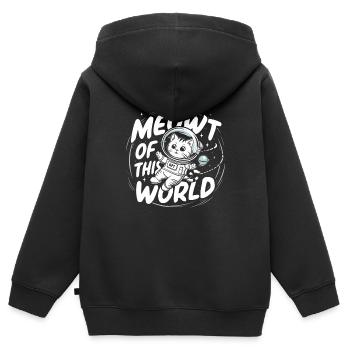Chat, Astronaute, Astronomie, Système Solaire Externe - Sweat Premium à capuche zippé enfant bio - noir - Dos - AI Model Kid Male (0cm)