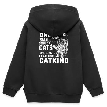 Chat, Astronaute, Astronomie, Système Solaire Externe - Sweat Premium à capuche zippé enfant bio - noir - Dos - AI Model Kid Male (0cm)