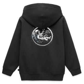 Chat, Astronaute, Astronomie, Système Solaire Externe - Sweat Premium à capuche zippé enfant bio - noir - Dos - AI Model Kid Male (0cm)