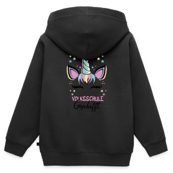 Elementary School Managed Unicorn Magic School - Kids Premium Organic Zip-up Hoodie - black - Back - AI Model Kid Male (0cm)