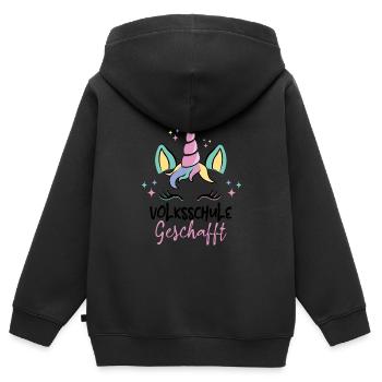Elementary School Done Unicorn Magic School - Kids Premium Organic Zip-up Hoodie - black - Back - AI Model Kid Male (0cm)