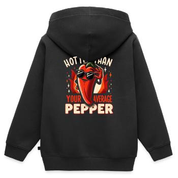 Amateur de cuisine épicée, chef des Chili Peppers - Sweat Premium à capuche zippé enfant bio - noir - Dos - AI Model Kid Male (0cm)