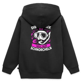 Schnorcheln Spruch Schnorchler Taucher Schnorcheln - Kinder Premium Organic Zip Hoodie - Schwarz - Hinten - AI Model Kid Male (0cm)