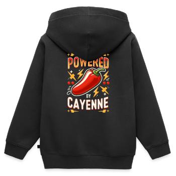 Amateur de cuisine épicée, chef des Chili Peppers - Sweat Premium à capuche zippé enfant bio - noir - Dos - AI Model Kid Male (0cm)