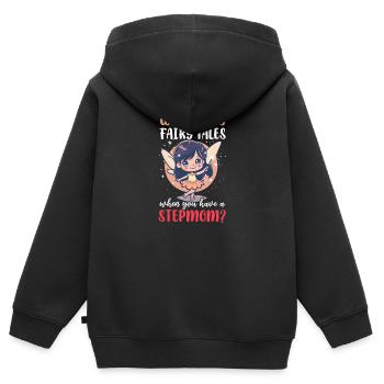 Muttertag Stiefmutter Wenn du eine Stiefmutter hast - Kinder Premium Organic Zip Hoodie - Schwarz - Hinten - AI Model Kid Male (0cm)