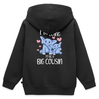 Promu à Going To Be A Big Cousin Cute Elephant - Sweat Premium à capuche zippé enfant bio - noir - Dos - AI Model Kid Male (0cm)