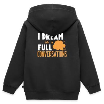 Sprechen Im Schlaf, Somniloquy, Sprechen Im - Kinder Premium Organic Zip Hoodie - Schwarz - Hinten - AI Model Kid Male (0cm)
