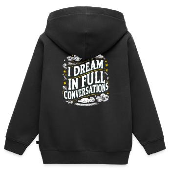 Sprechen Im Schlaf, Somniloquy, Sprechen Im - Kinder Premium Organic Zip Hoodie - Schwarz - Hinten - AI Model Kid Male (0cm)