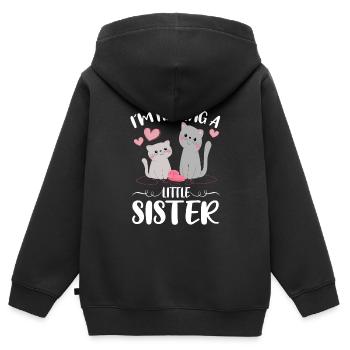 Cute Cat I´m Having A Little Sister Girls - Kinder Premium Organic Zip Hoodie - Schwarz - Hinten - AI Model Kid Male (0cm)