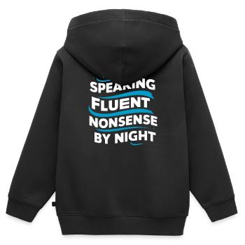 Sprechen Im Schlaf, Somniloquy, Sprechen Im - Kinder Premium Organic Zip Hoodie - Schwarz - Hinten - AI Model Kid Male (0cm)