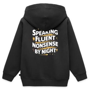 Sprechen Im Schlaf, Somniloquy, Sprechen Im - Kinder Premium Organic Zip Hoodie - Schwarz - Hinten - AI Model Kid Male (0cm)