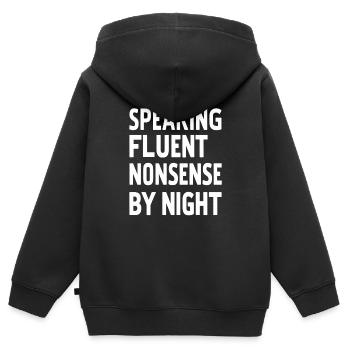 Sprechen Im Schlaf, Somniloquy, Sprechen Im - Kinder Premium Organic Zip Hoodie - Schwarz - Hinten - AI Model Kid Male (0cm)