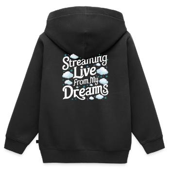 Sprechen Im Schlaf, Somniloquy, Sprechen Im - Kinder Premium Organic Zip Hoodie - Schwarz - Hinten - AI Model Kid Male (0cm)