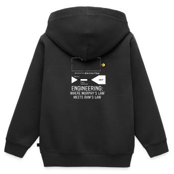 Elektrotechnik Murphys Gesetz Ohms Gesetz - Kinder Premium Organic Zip Hoodie - Schwarz - Hinten - AI Model Kid Male (0cm)
