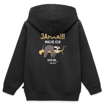 Maybe I'll do it later - Kids Premium Organic Zip-up Hoodie - black - Back - AI Model Kid Male (0cm)