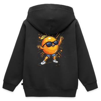 Orange - Kids Premium Organic Zip-up Hoodie - black - Back - AI Model Kid Male (0cm)