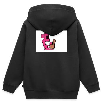 Essen-Monster - Kinder Premium Organic Zip Hoodie - Schwarz - Hinten - AI Model Kid Male (0cm)