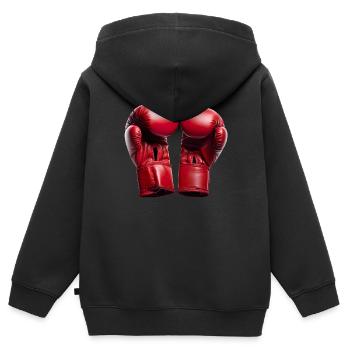 Boxen erfordert Training und Disziplin - Kinder Premium Organic Zip Hoodie - Schwarz - Hinten - AI Model Kid Male (0cm)