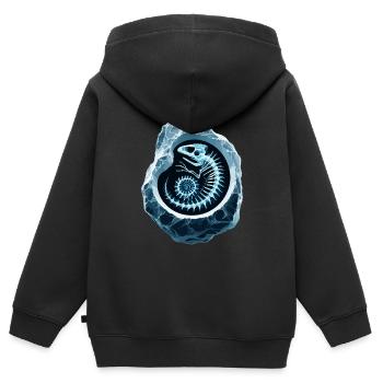 Fossil Hunter, Fossil Hunter, Paleontologist - Kids Premium Organic Zip-up Hoodie - black - Back - AI Model Kid Male (0cm)