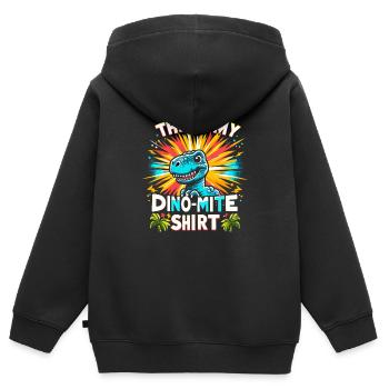 Chasseur de fossiles, Chasseur de fossiles, Paléontologue - Sweat Premium à capuche zippé enfant bio - noir - Dos - AI Model Kid Male (0cm)