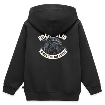Chasseur de fossiles, Chasseur de fossiles, Paléontologue - Sweat Premium à capuche zippé enfant bio - noir - Dos - AI Model Kid Male (0cm)