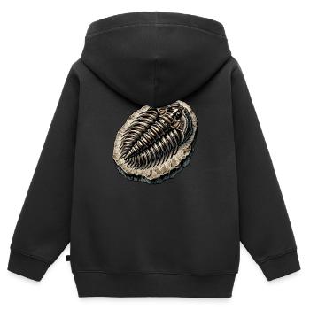 Fossilienjäger Fossilienjagd Paläontologe - Kinder Premium Organic Zip Hoodie - Schwarz - Hinten - AI Model Kid Male (0cm)
